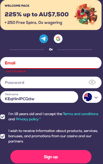 Wild Fortune Casino: Registration and First Deposit